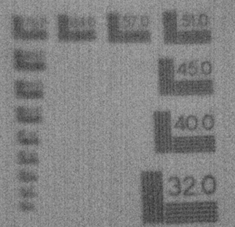 写真「レンズ MBS-3L08 で撮影した解像度チャート」