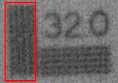 画像「レンズ MBS-3L08 で、解像度チャート　チャート32　撮影時」