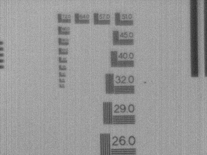 画像「VIM640G2 で、解像度チャート撮影画像」
