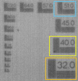 画像「VIM640AT 撮影時の解像度チャート」
